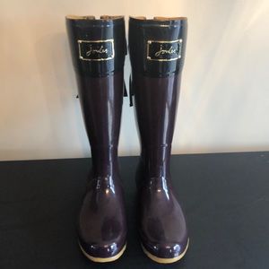 Joules glossy bow back rain boots